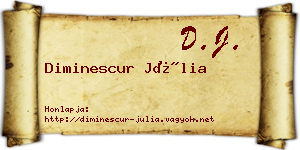 Diminescur Júlia névjegykártya